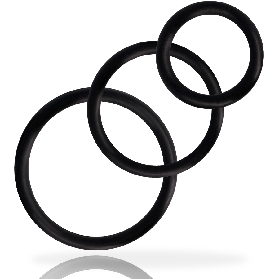 ADDICTED TOYS - CONJUNTO DE ANÉIS DE PARA PÉNIS PRETO - Toys "n" Us
