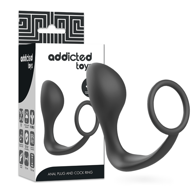 ADDICTED TOYS - PLUG ANAL COM ANEL DE SILICONE PRETO - Toys "n" Us