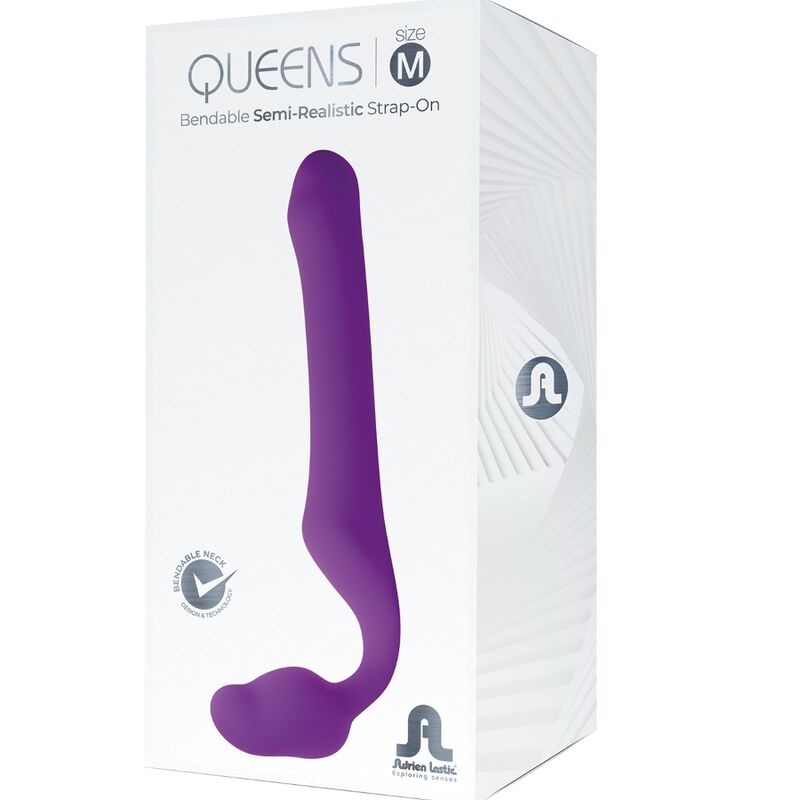 ADRIEN LASTIC - QUEENS STRAP - ON FLEXÍVEL VIOLETA TAMANHO M - Toys "n" Us