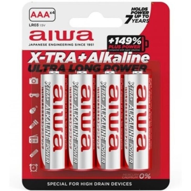 AIWA - X - TRA ALKALINE AAA ALKALINE BATTERY LR03 BLISTER*4 - Toys "n" Us