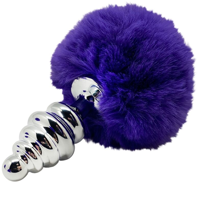 ALIVE - ANAL PLEASURE PLUG SPIRAL METAL FLUFFY DARK VIOLET SIZE L - Toys "n" Us