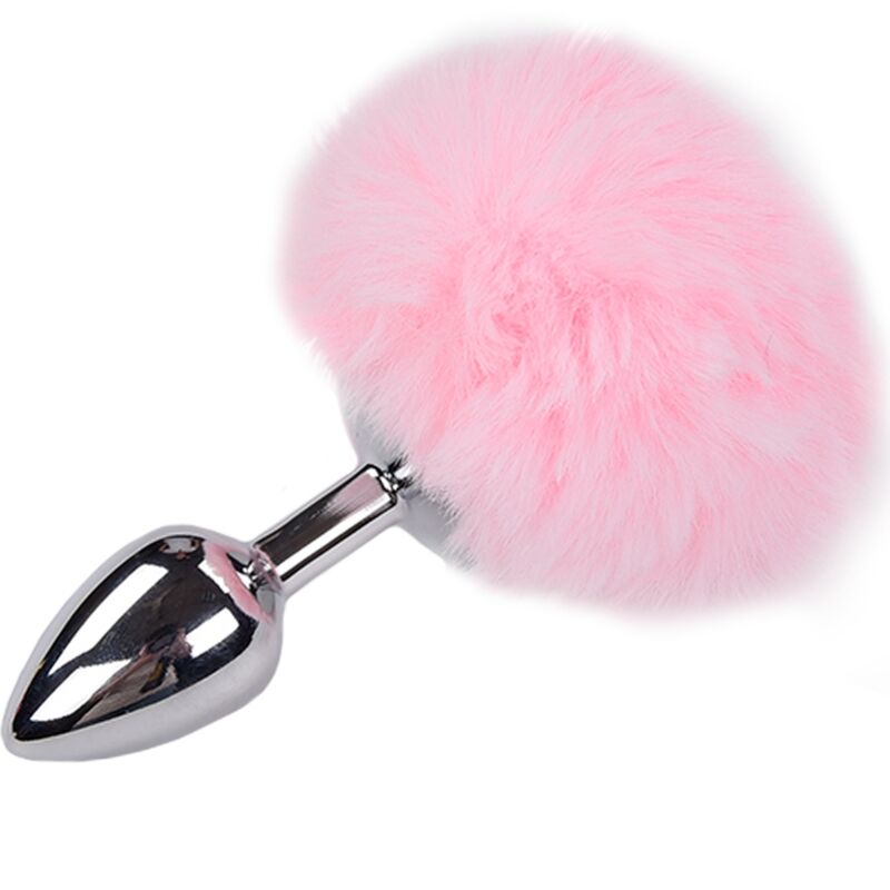 ALIVE - PLUG PRAZER ANAL METAL LISO FLUFFY ROSA TAMANHO S - Toys "n" Us