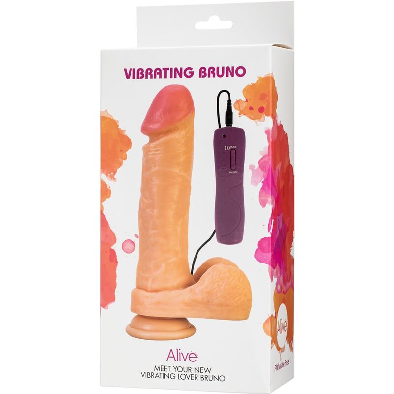 ALIVE - VIBRADOR DE PÉNIS BRUNO REALÍSTICO 22 CM - Toys "n" Us