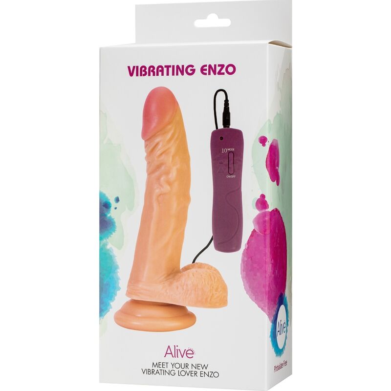ALIVE - VIBRADOR DE PÊNIS ENZO REALÍSTICO 21 CM - Toys "n" Us