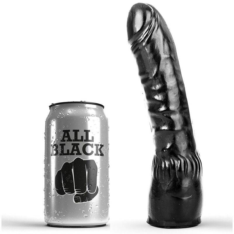 ALL BLACK - DILDO PRETO REALÍSTICO 20 CM - Toys "n" Us