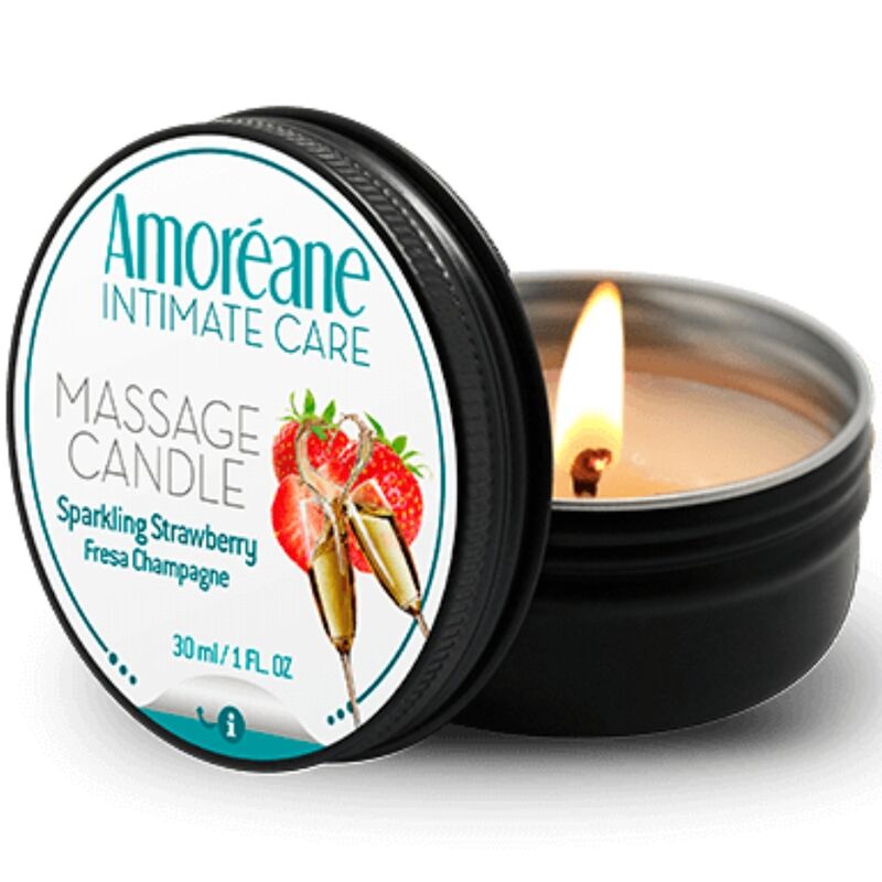 AMOREANE - VELA DE MASSAGEM MORANGO CHAMPAGNE 30 ML - Toys "n" Us