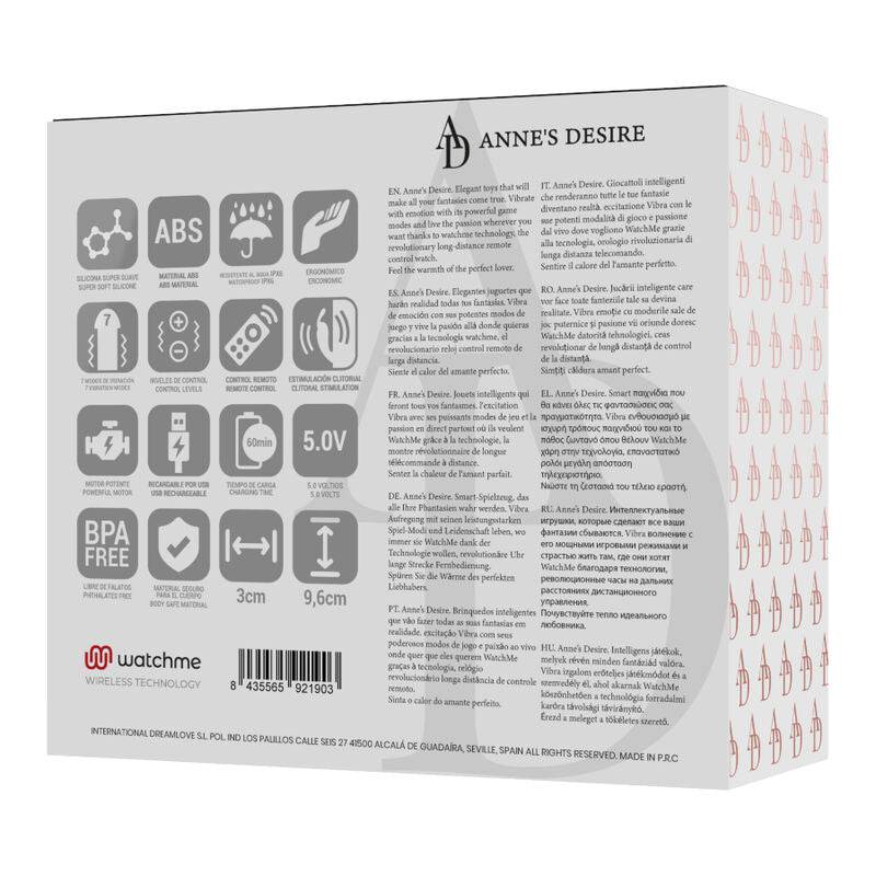 ANNE'S DESIRE - PANTY PLEASURE TECNOLOG A WATCHME PRETO - Toys "n" Us