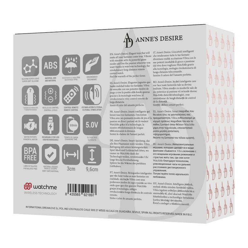 ANNE'S DESIRE - PANTY PLEASURE TECNOLOG A WATCHME PRETO/OURO - Toys "n" Us