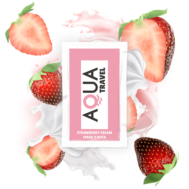 AQUA TRAVEL - LUBRIFICANTE À BASE DE ÁGUA SABOR CREME DE MORANGO 6 ML - Toys "n" Us