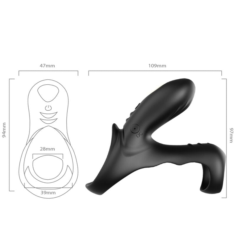 ARMONY - ANEL VIBRADOR DUPLO RANGER PARA CASAIS PRETO - Toys "n" Us
