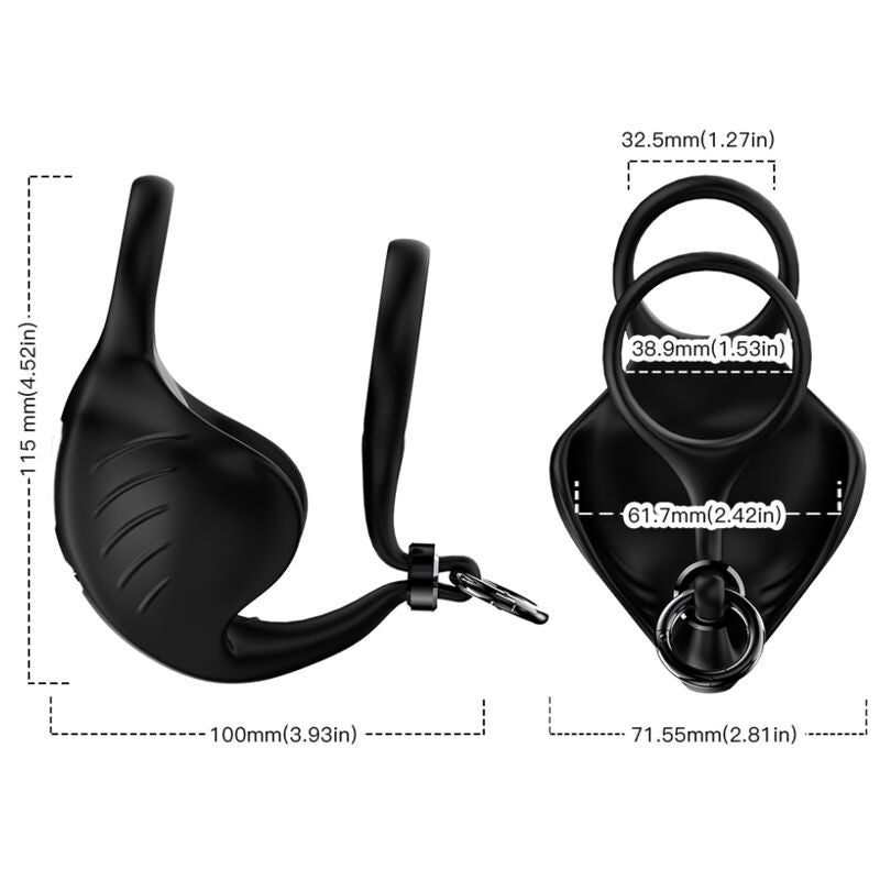 ARMONY - ANEL VIBRADOR MANTA SCROTUM CONTROLE REMOTO PRETO - Toys "n" Us
