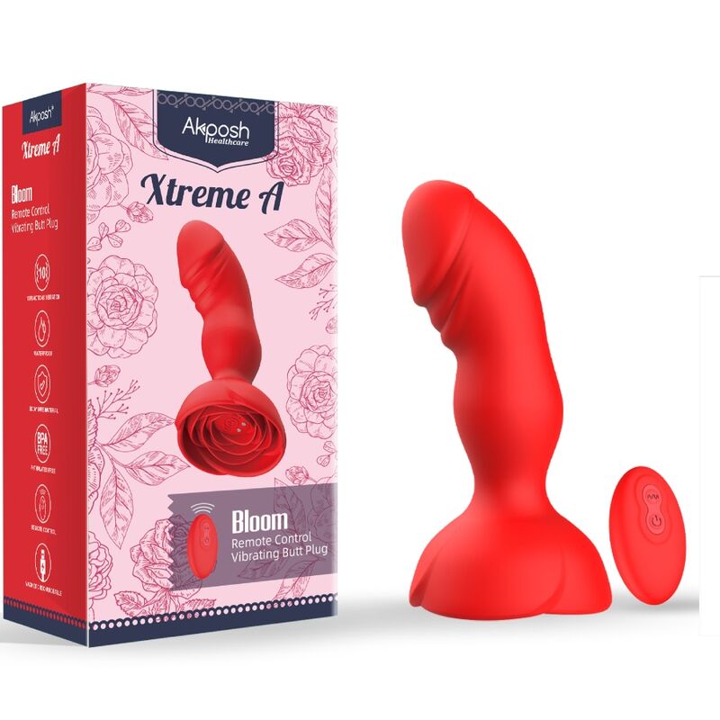 ARMONY - EXTREME A BLOOM ROSE VIBRATOR & ANAL PLUG REMOTE CONTROL RED - Toys "n" Us