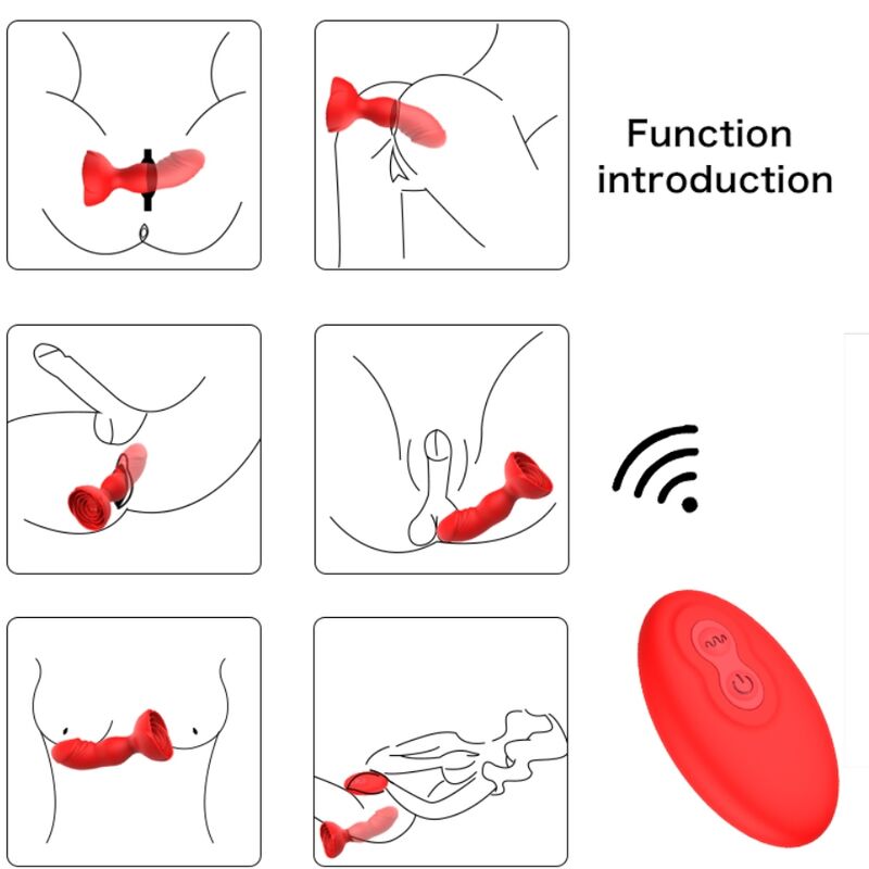 ARMONY - EXTREME A BLOOM ROSE VIBRATOR & ANAL PLUG REMOTE CONTROL RED - Toys "n" Us