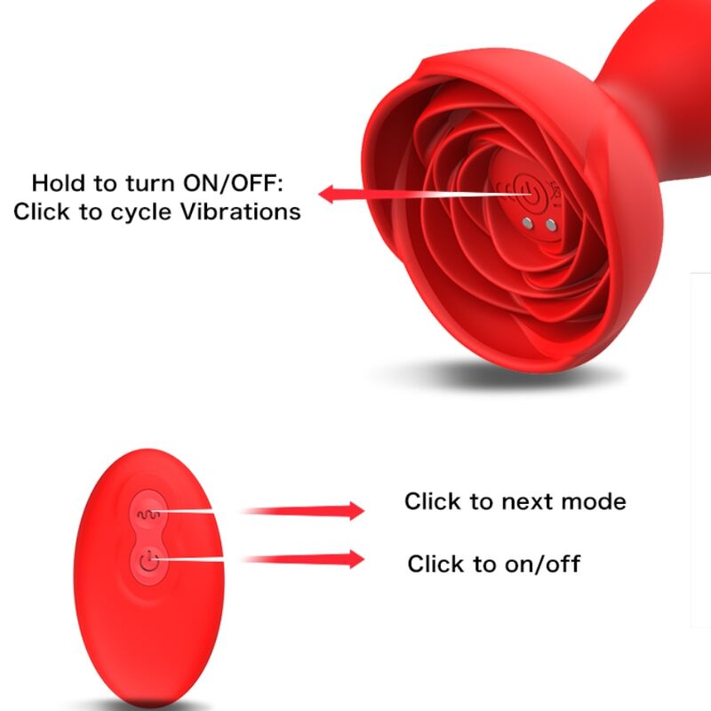 ARMONY - EXTREME A BLOOM ROSE VIBRATOR & ANAL PLUG REMOTE CONTROL RED - Toys "n" Us