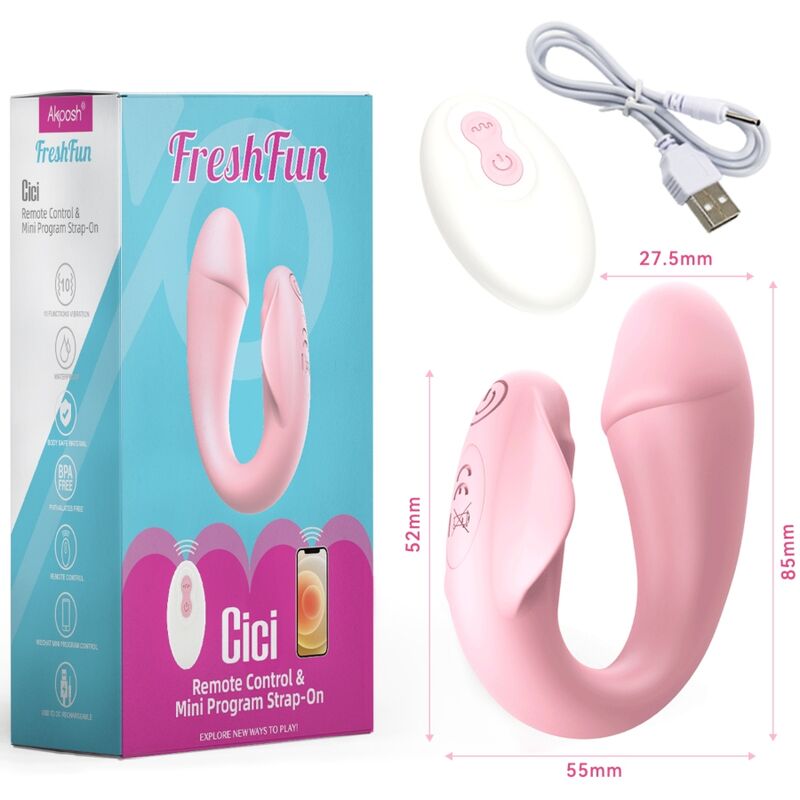 ARMONY - FRESHFUN CICI STAP - ON VIBRATOR REMOTE CONTROL AND APP 10 VIBRATIONS PINK - Toys "n" Us