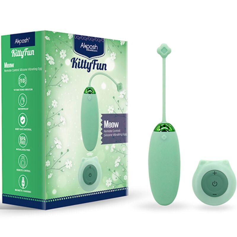 ARMONY - KITTY FUN EGG VIBRATOR REMOTE CONTROL 10 VIBRATIONS GREEN - Toys "n" Us