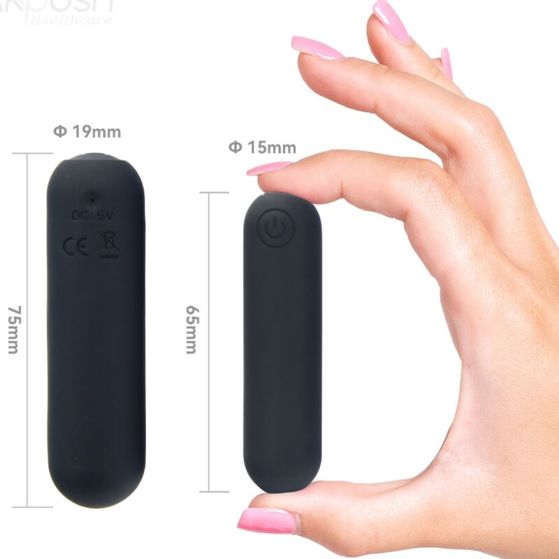 ARMONY - SPLASH HAHA VIBRATOR BULLET SILICONE 10 VIBRATIONS 75 X 19 CM BLACK - Toys "n" Us