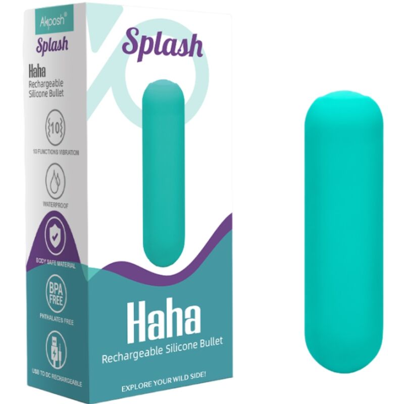 ARMONY - SPLASH HAHA VIBRATOR BULLET SILICONE 10 VIBRATIONS 75 X 19 CM GREEN - Toys "n" Us