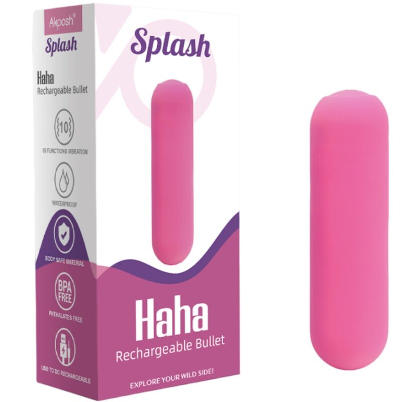 ARMONY - SPLASH HAHA VIBRATOR BULLET SILICONE 10 VIBRATIONS 75 X 19 CM PINK - Toys "n" Us