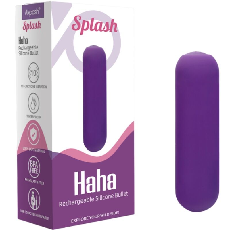 ARMONY - SPLASH HAHA VIBRATOR BULLET SILICONE 10 VIBRATIONS 75 X 19 CM PURPLE - Toys "n" Us