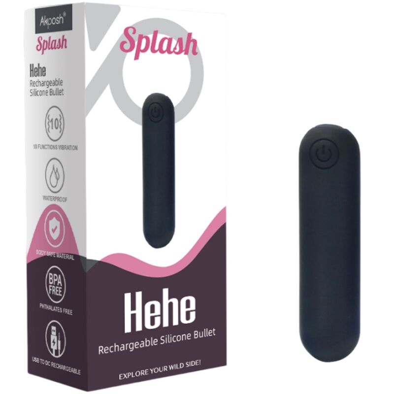 ARMONY - SPLASH HEHE VIBRATOR BULLET SILICONE 10 VIBRATIONS 65 X 15 CM BLACK - Toys "n" Us