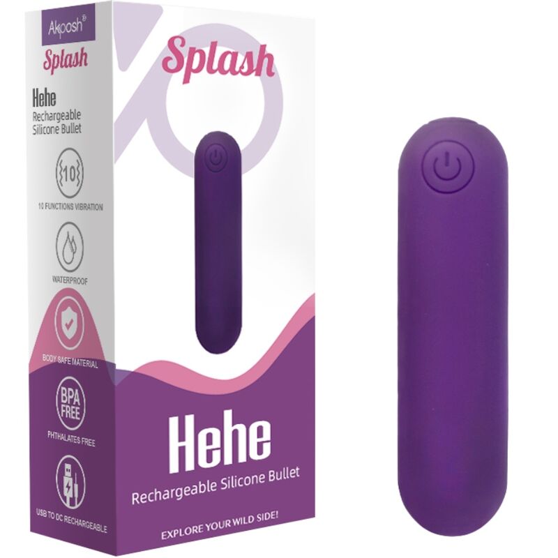 ARMONY - SPLASH HEHE VIBRATOR BULLET SILICONE 10 VIBRATIONS 65 X 15 CM PURPLE - Toys "n" Us