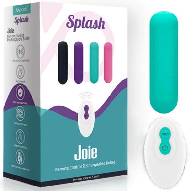 ARMONY - SPLASH JOIE VIBRATOR BULLET SILICONE REMOTE CONTROL 10 VIBRATIONS 75 X 19 CM GREEN - Toys "n" Us