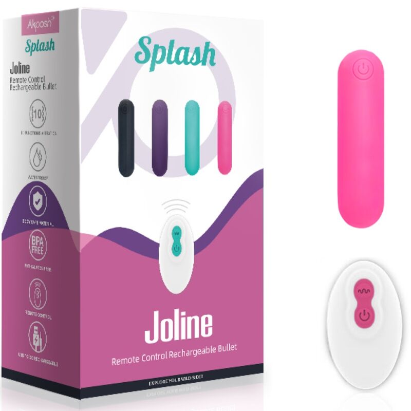 ARMONY - SPLASH JOLINE VIBRATOR BULLET SILICONE REMOTE CONTROL 10 VIBRATIONS 65 X 15 CM PINK - Toys "n" Us