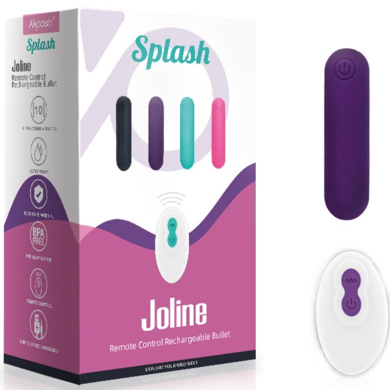 ARMONY - SPLASH JOLINE VIBRATOR BULLET SILICONE REMOTE CONTROL 10 VIBRATIONS 6.5 X 1.5 CM PURPLE - Toys "n" Us