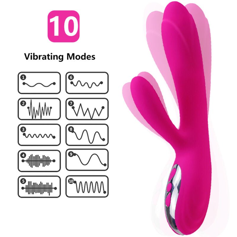 ARMONY - VIBRADOR E ESTIMULADOR FLEXÍVEL COM EFEITO DE CALOR FÚCSIA - Toys "n" Us