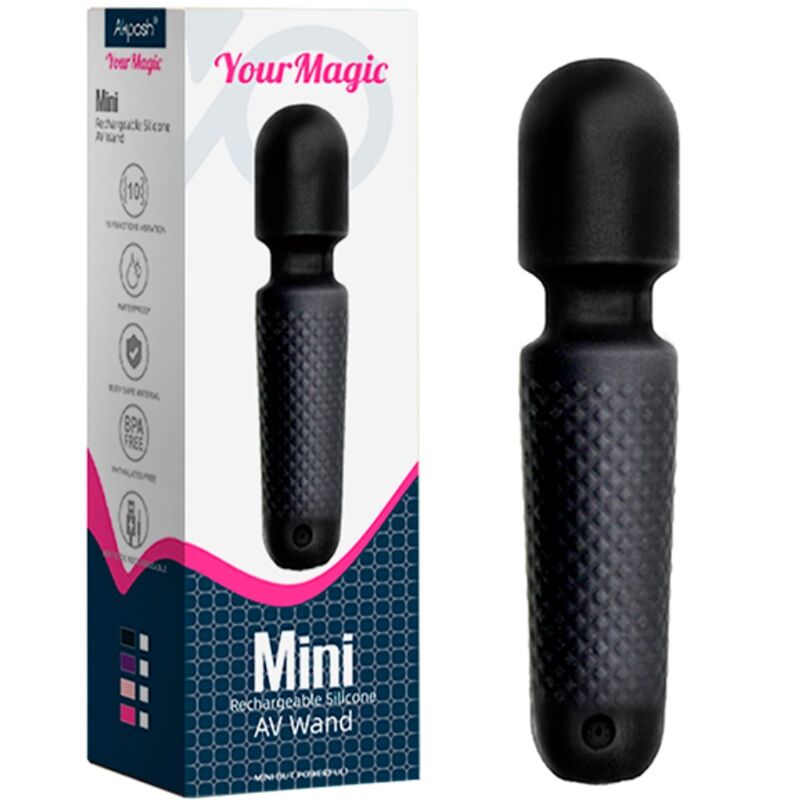 ARMONY - YOUR MAGIC MASSAGER & VIBRATOR RECHARGEABLE 10 VIBRATIONS WAND DOTS BLACK - Toys "n" Us
