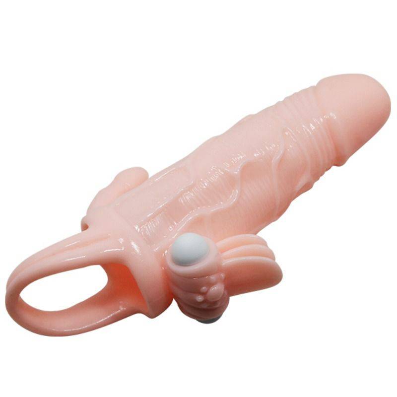 BAILE - CAPA PARA PÉNIS BRAVE MAN COM CARNE DE ESTIMULAÇÃO CLITÓRICA E ANAL 16.5 CM - Toys "n" Us