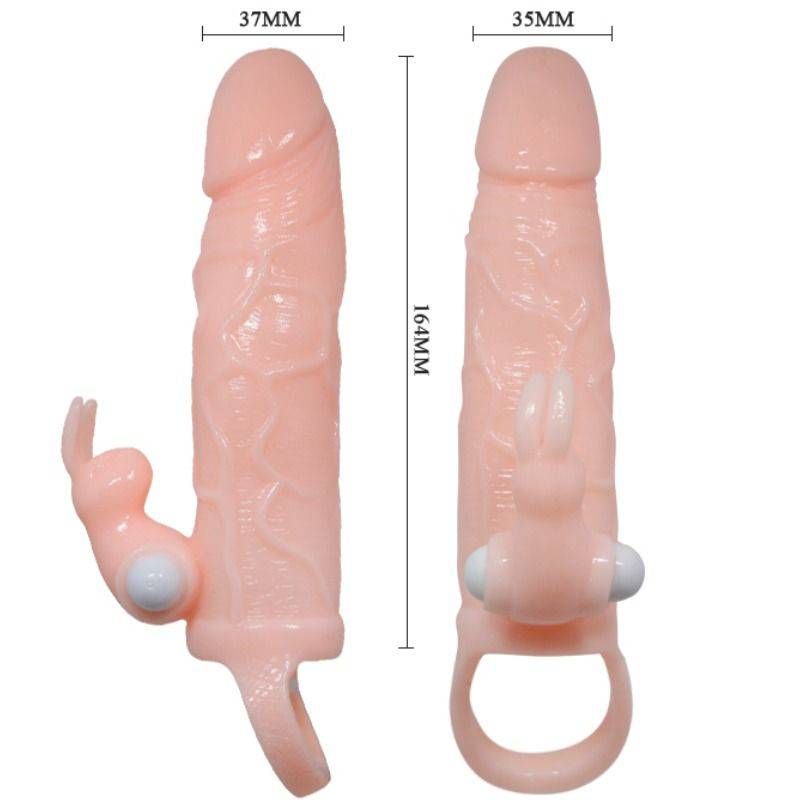 BAILE - CAPA PARA PÊNIS BRAVE MAN COM COELHO E CARNE DE MOTOR DUPLO 16.5 CM - Toys "n" Us