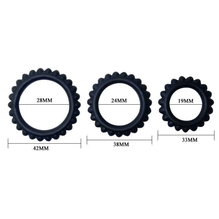 BAILE - CONJUNTO TITAN 3PCS ANEL PARA GALO PRETO 2.8 + 2.4 + 1.9 CM - Toys "n" Us