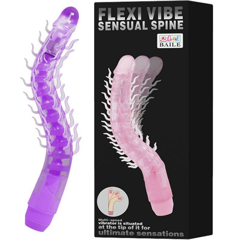 BAILE - FLEXI VIBE SENSUAL SPINE DILDO VIBRATÓRIO DOBRVEL LILAL 23.5 CM - Toys "n" Us