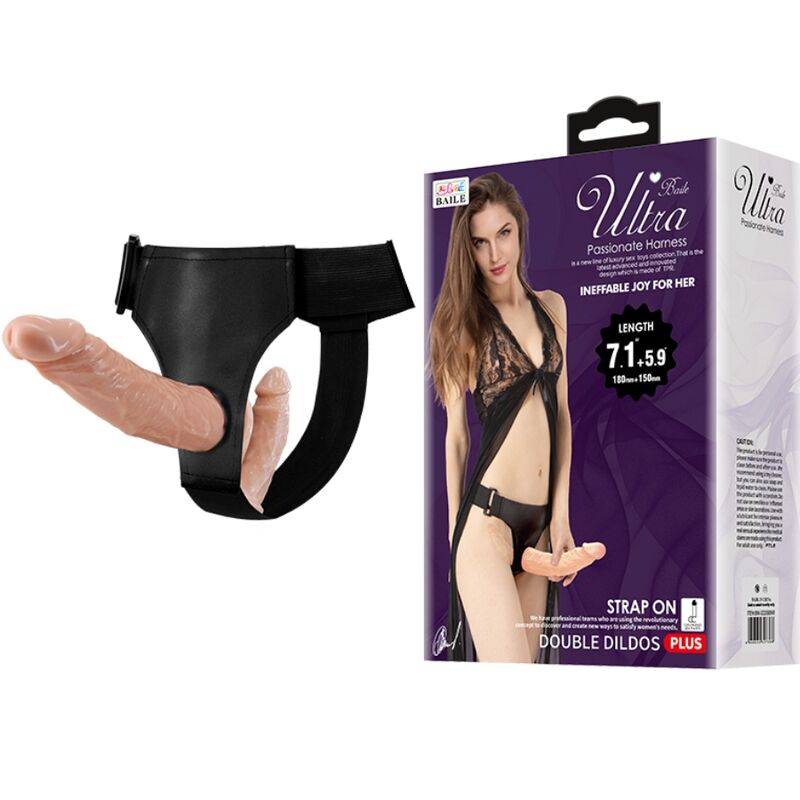 BAILE - ULTRA PASSIONATE DOUBLE DILDOS WITH HARNESS - Toys "n" Us