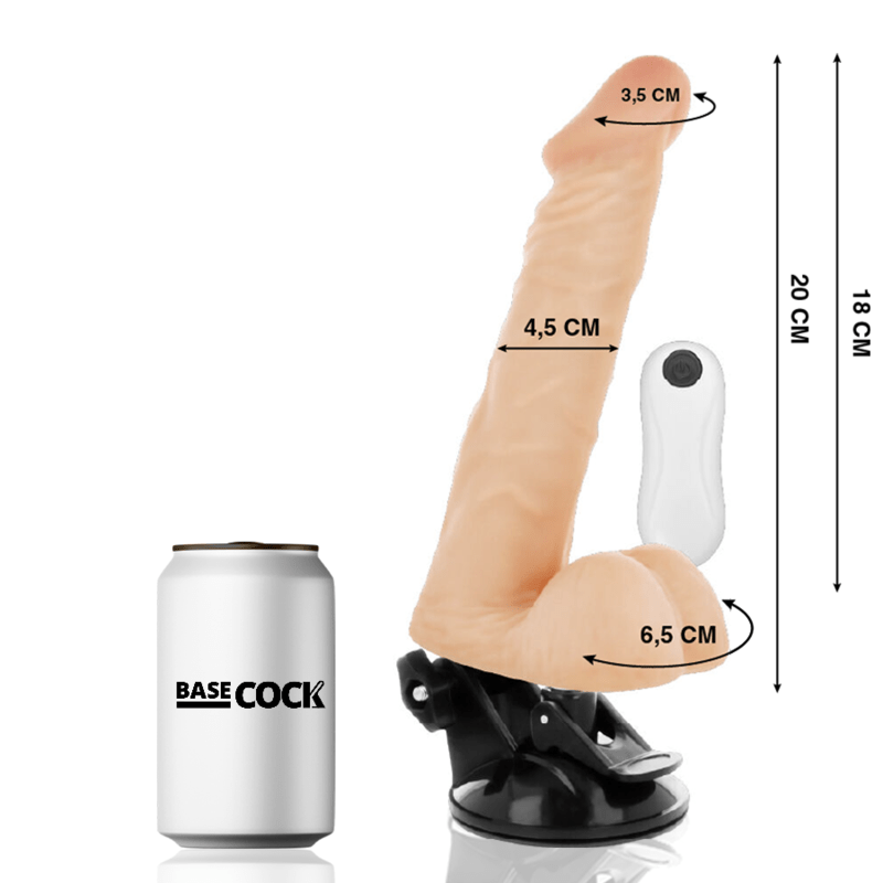 BASECOCK - VIBRADOR ARTICULVEL CONTROLE REMOTO NATURAL 20 CM - O - 4.5 CM - Toys "n" Us