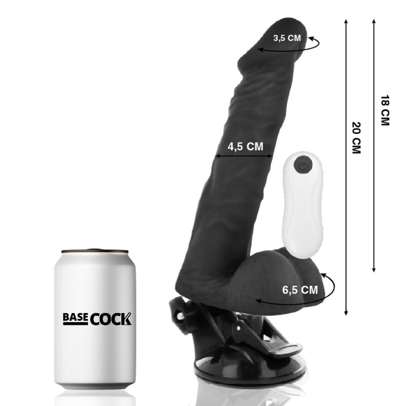 BASECOCK - VIBRADOR ARTICULVEL CONTROLE REMOTO NATURAL 20 CM - O - 4.5 CM - Toys "n" Us