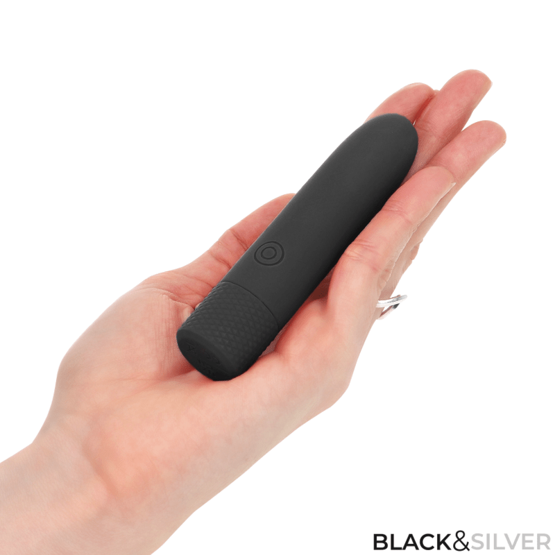 BLACK & SILVER - GERI USB RECHARGEABLE VIBRATING BULLET 8 VIBRATIONS BLACK 10 X 2.2 CM - Toys "n" Us