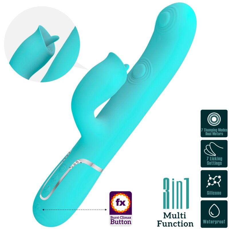 BONITO AMOR - VIBRADOR DE COELHO COM LAMBIDA AQUA VERDE - Toys "n" Us