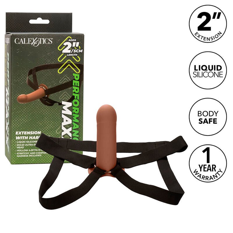 CALEXOTICS - EXTENSO PERFORMANCE MAXX COM ARNÊS PELE MARROM - Toys "n" Us