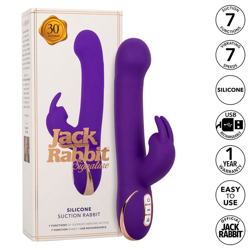 CALEXOTICS - JACK RABBIT VIBRATOR & STIMULATOR 7 VIBRATIONS AND SUCTIONS MODE BLUE - Toys "n" Us
