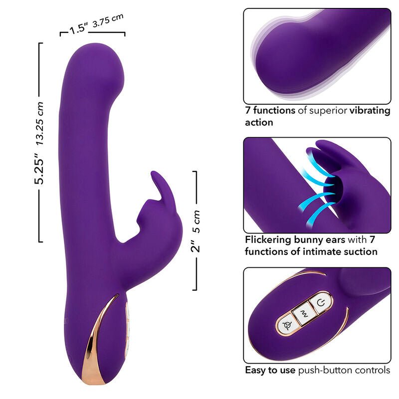 CALEXOTICS - JACK RABBIT VIBRATOR & STIMULATOR 7 VIBRATIONS AND SUCTIONS MODE BLUE - Toys "n" Us