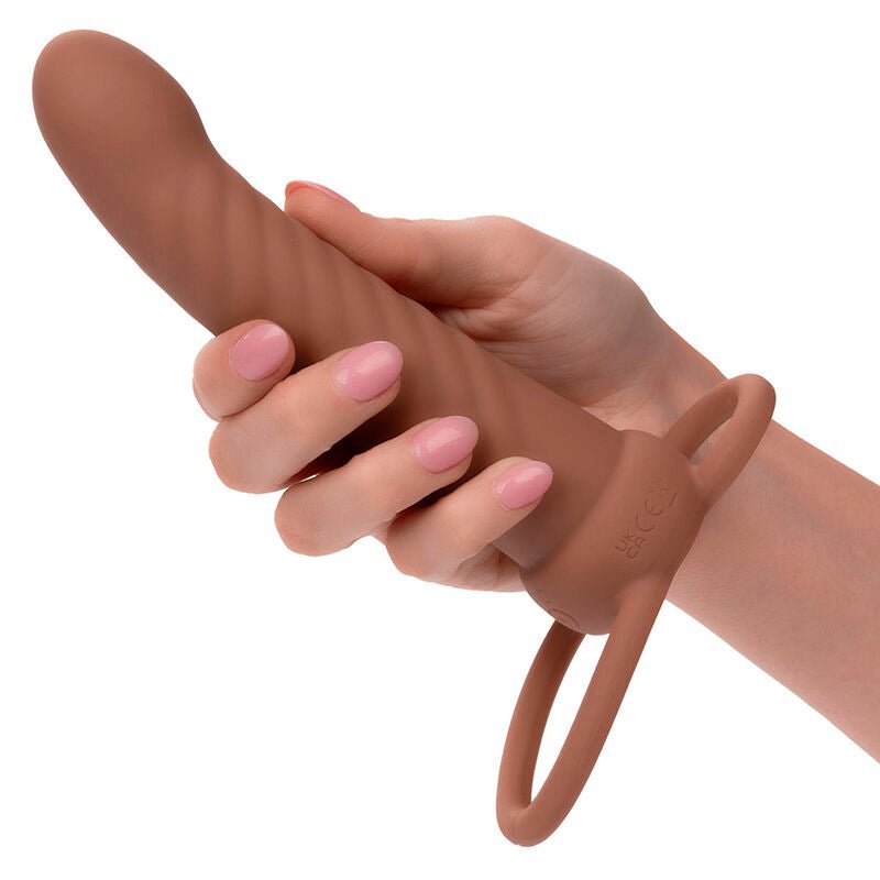 CALEXOTICS - MAXX RIBBED DUAL PENETRATOR 10 VIBRATIONS BROWN - Toys "n" Us