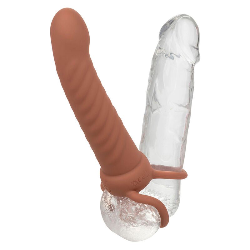 CALEXOTICS - MAXX RIBBED DUAL PENETRATOR 10 VIBRATIONS BROWN - Toys "n" Us