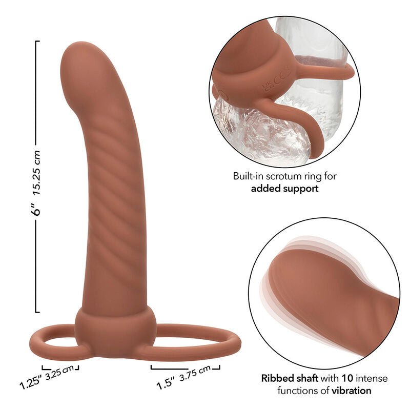 CALEXOTICS - MAXX RIBBED DUAL PENETRATOR 10 VIBRATIONS BROWN - Toys "n" Us
