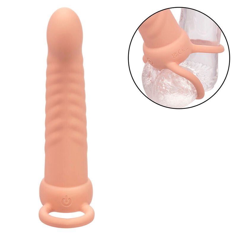 CALEXOTICS - MAXX RIBBED DUAL PENETRATOR 10 VIBRATIONS FLESH - Toys "n" Us