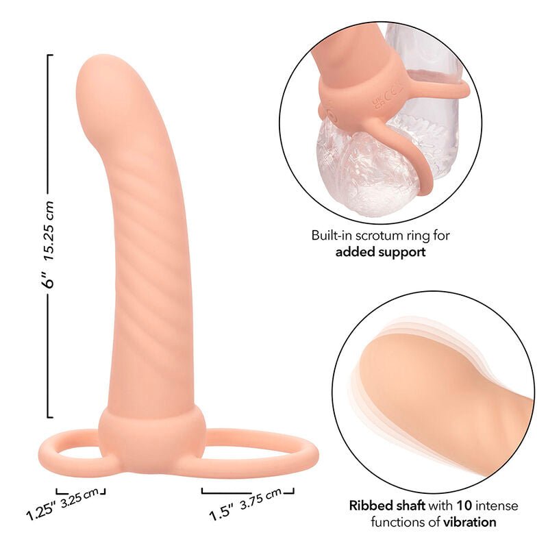 CALEXOTICS - MAXX RIBBED DUAL PENETRATOR 10 VIBRATIONS FLESH - Toys "n" Us