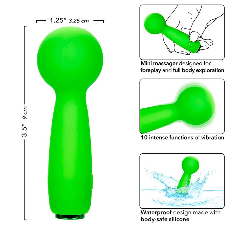 CALEXOTICS - NEON VIBES THE BUBBLY VIBE MINI MASSAGER 10 VIBRATIONS GREEN - Toys "n" Us
