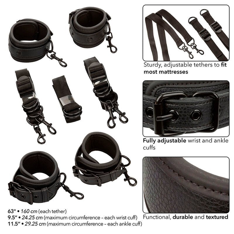 CALEXOTICS - NOCTURNAL BED RESTRAINTS LEATHER ADJUSTABLE BLACK - Toys "n" Us